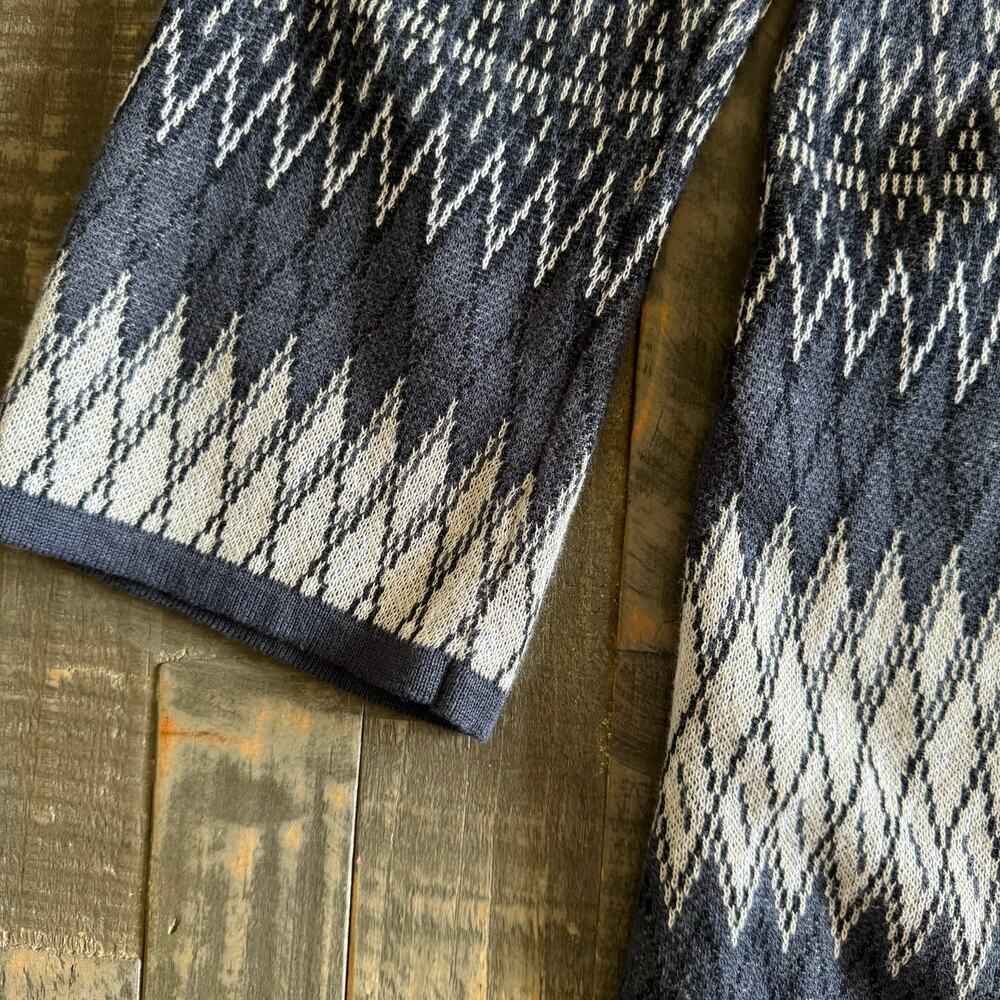 Pendleton Linen‎ Navy Blue Aztec Style Print One Button Cardigan Size S - Picture 7 of 8